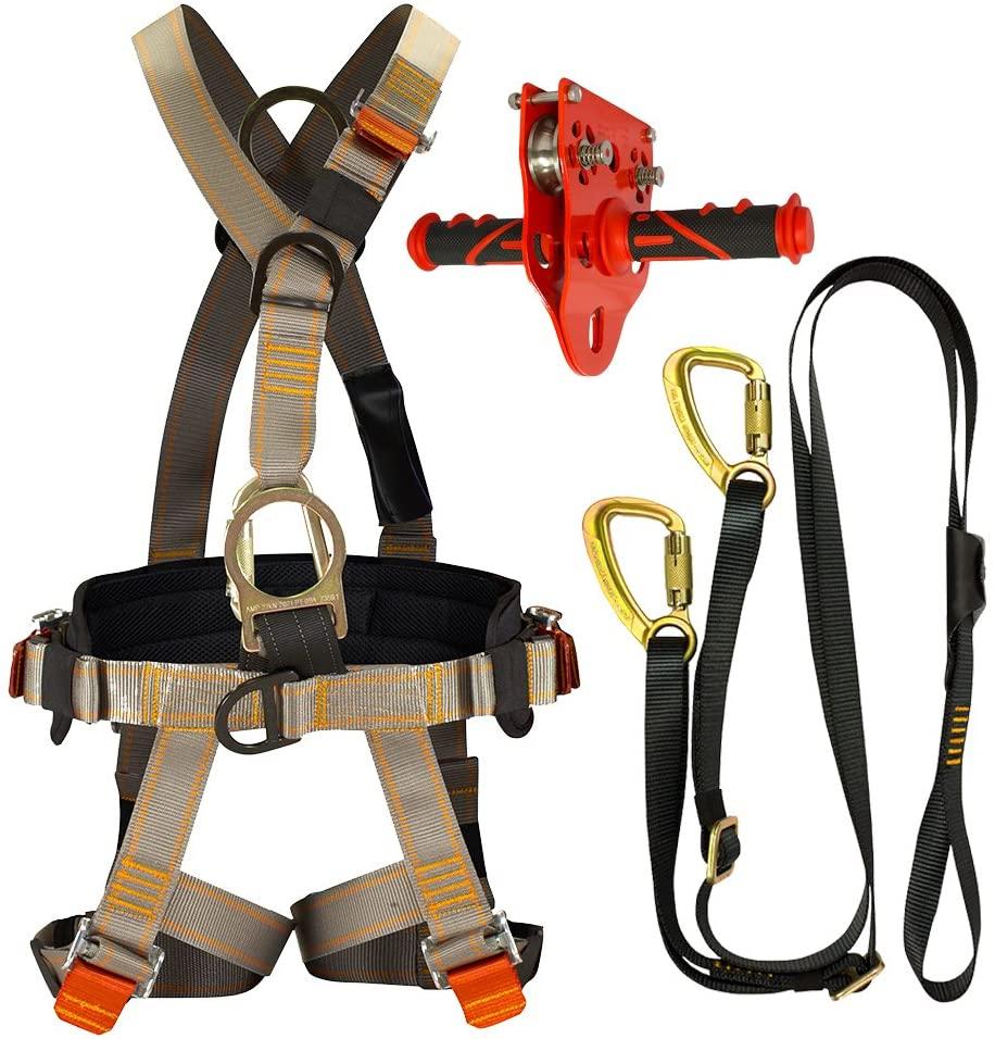 Fusion Climb Pro Backyard Zip Line Kit Harness Lanyard Trolley Bundle FK-A-HLT-37