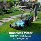 20.5 Inch Cordless Lawn Mower, 40V Electric Push Mower with 2x8.0Ah Batteries and Rapid Charger, Brushless Ultra-Quiet Lawn Mower for Medium to LarYards