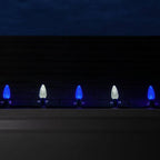 OptiCore 49 ft. 50-Light LED Blue and Cool White Faceted C9 String Light Set