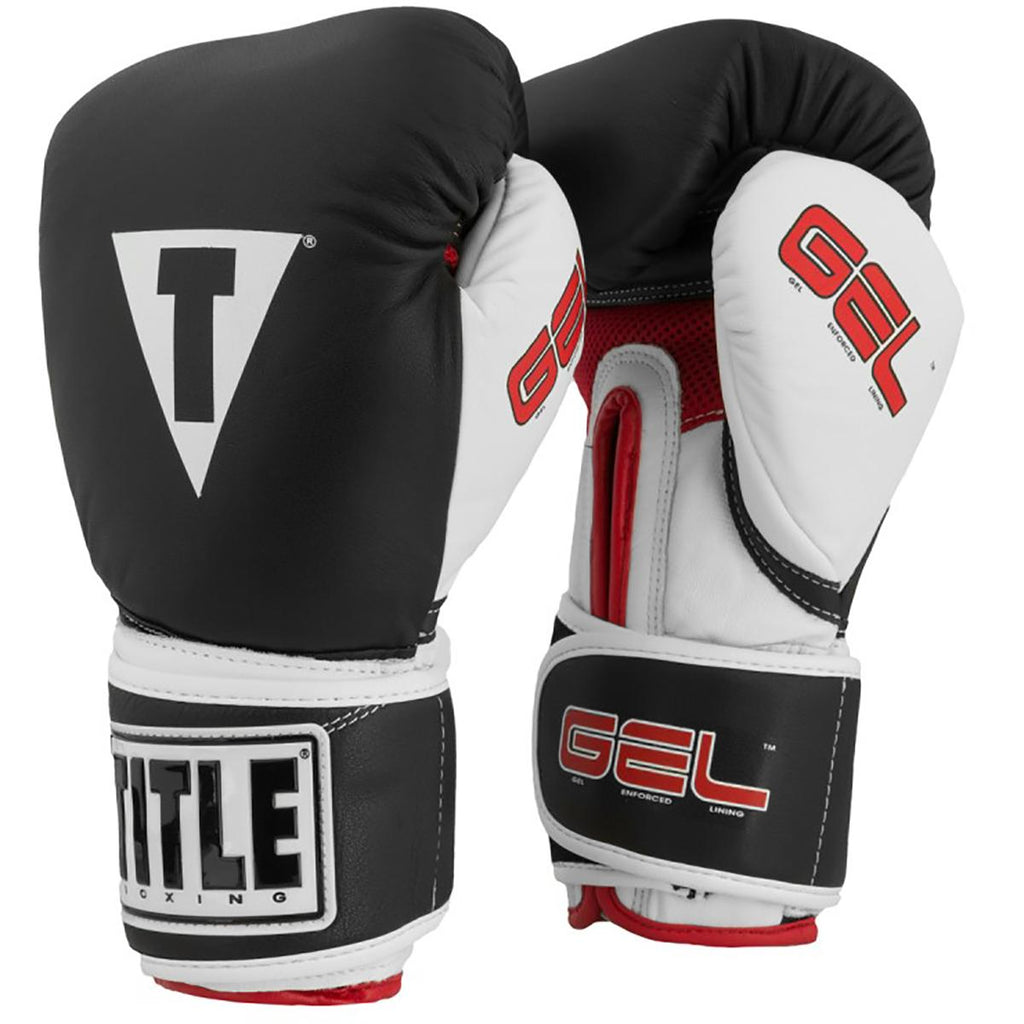 Title Boxing Gel Intense Training Boxing Gloves - 14 oz. - Black/White/Red