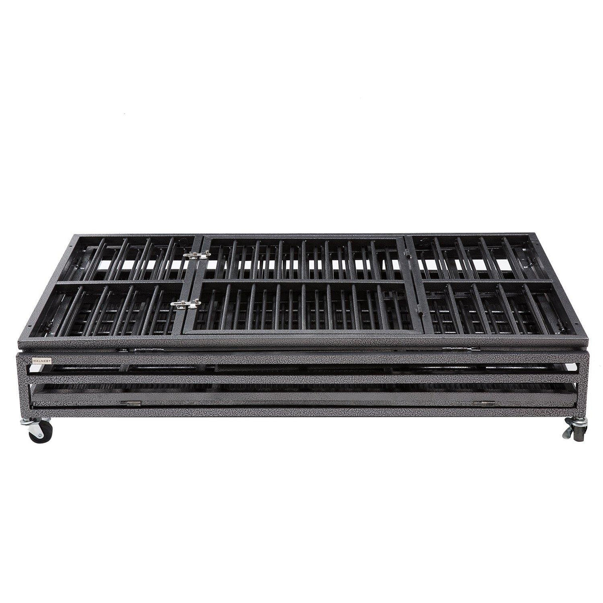 Sliverylake Dog CaCrate Kennel - Heavy Duty Double Door Pet Caw/Metal Tray Wheels Exercise Playpen