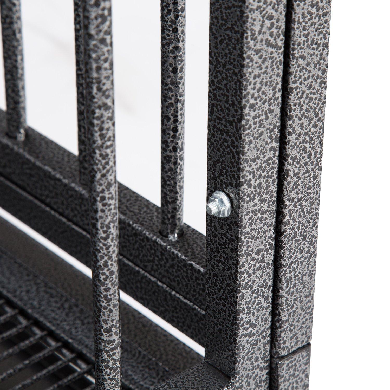 Sliverylake Dog CaCrate Kennel - Heavy Duty Double Door Pet Caw/Metal Tray Wheels Exercise Playpen