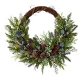 30 in. Unlit Pine and Pinecone Artificial Christmas Wreath on Twig Ring