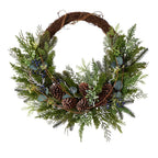 30 in. Unlit Pine and Pinecone Artificial Christmas Wreath on Twig Ring