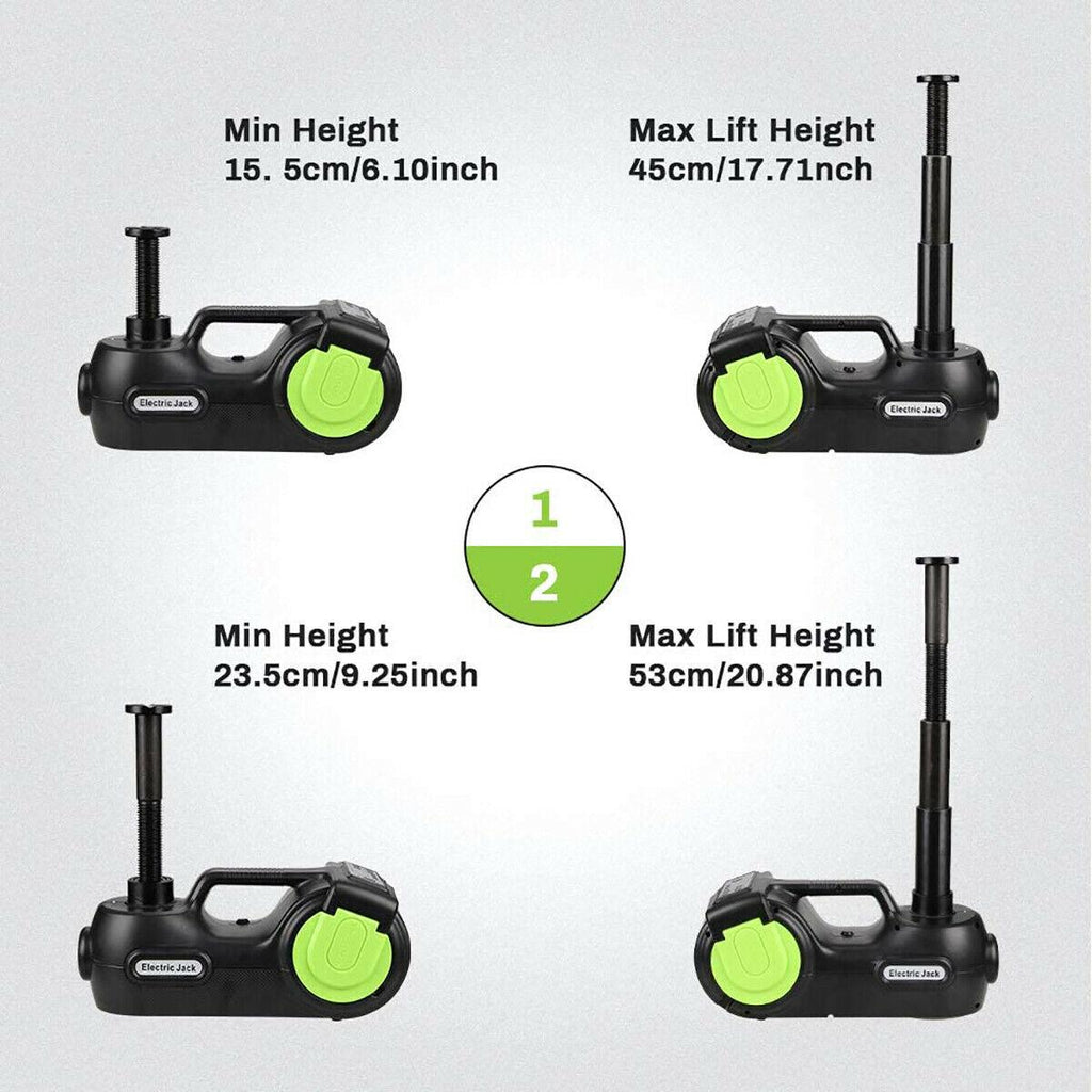 Car Jack 12V 5Ton Electric Hydraulic Jack Floor Lift Impact Wrench Tire Tool Kit