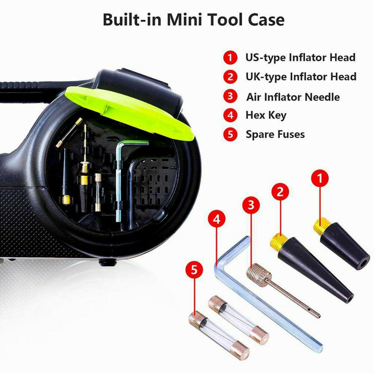 Car Jack 12V 5Ton Electric Hydraulic Jack Floor Lift Impact Wrench Tire Tool Kit