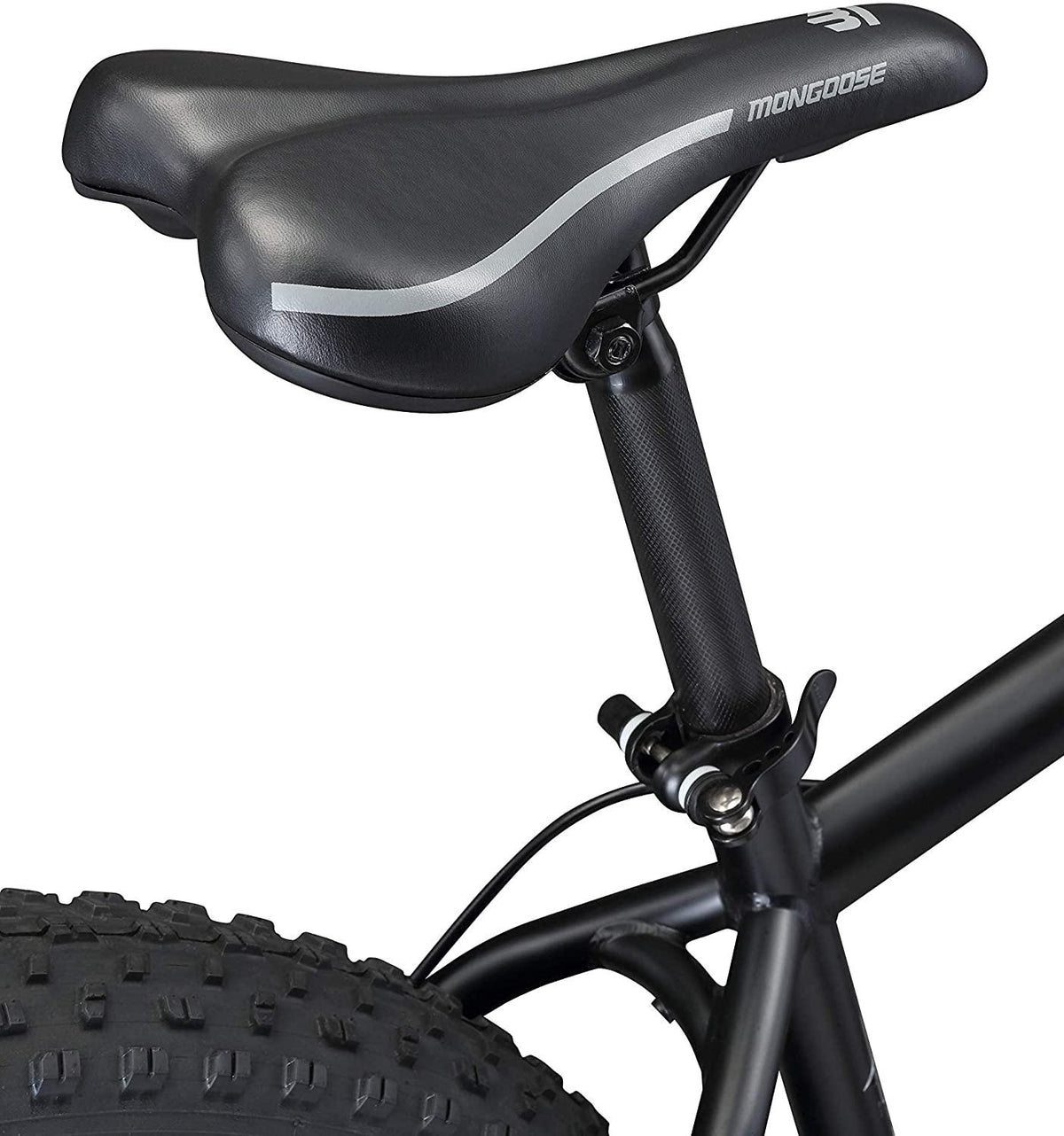 Mongoose Malus Adult Fat Tire Mountain Bike, 26-Inch Wheels, 7-Speed, Twist Shifters, Steel Frame, Mechanical Disc Brakes, Multiple Colors