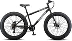 Mongoose Malus Adult Fat Tire Mountain Bike, 26-Inch Wheels, 7-Speed, Twist Shifters, Steel Frame, Mechanical Disc Brakes, Multiple Colors