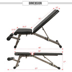 Bonnlo Adjustable Weight Bench, Incline Decline Sit up Bench, 660 lb Maximum Weight
