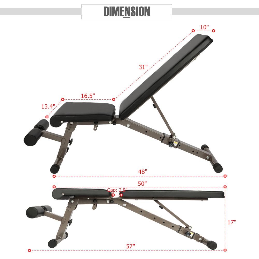 Bonnlo Adjustable Weight Bench, Incline Decline Sit up Bench, 660 lb Maximum Weight
