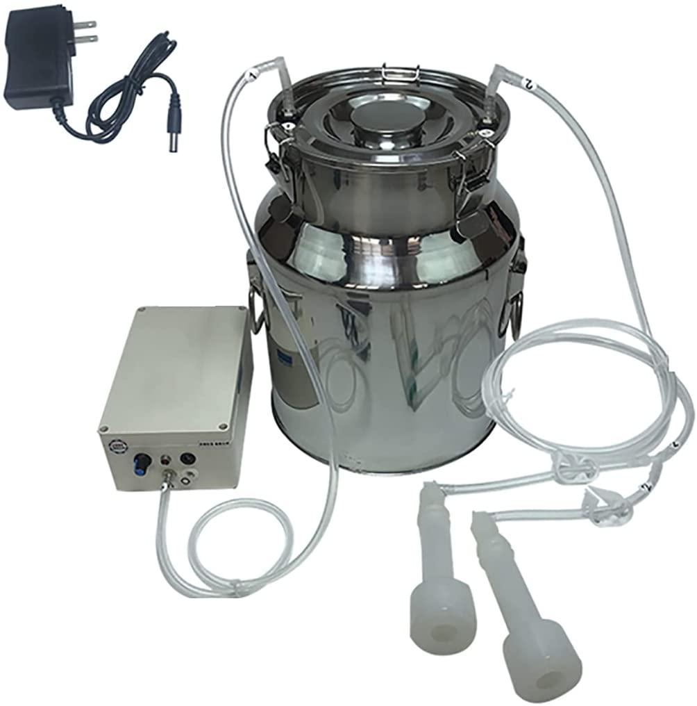huidazhou cow milking machine pump milker machine, 7l auto-stop device for cow livestock household farm, stainless steel food grade bucket milking device