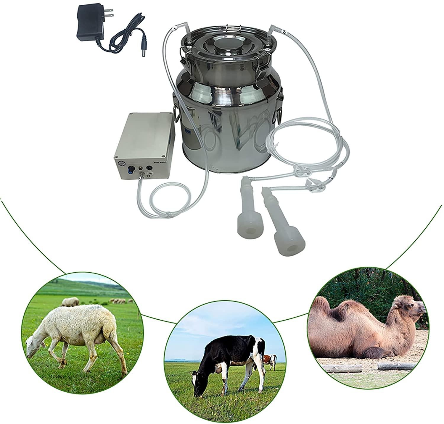 huidazhou 14l cow milking machine pump milker machine, stainless steel food grade bucket milking device, auto-stop device for cow livestock household farm