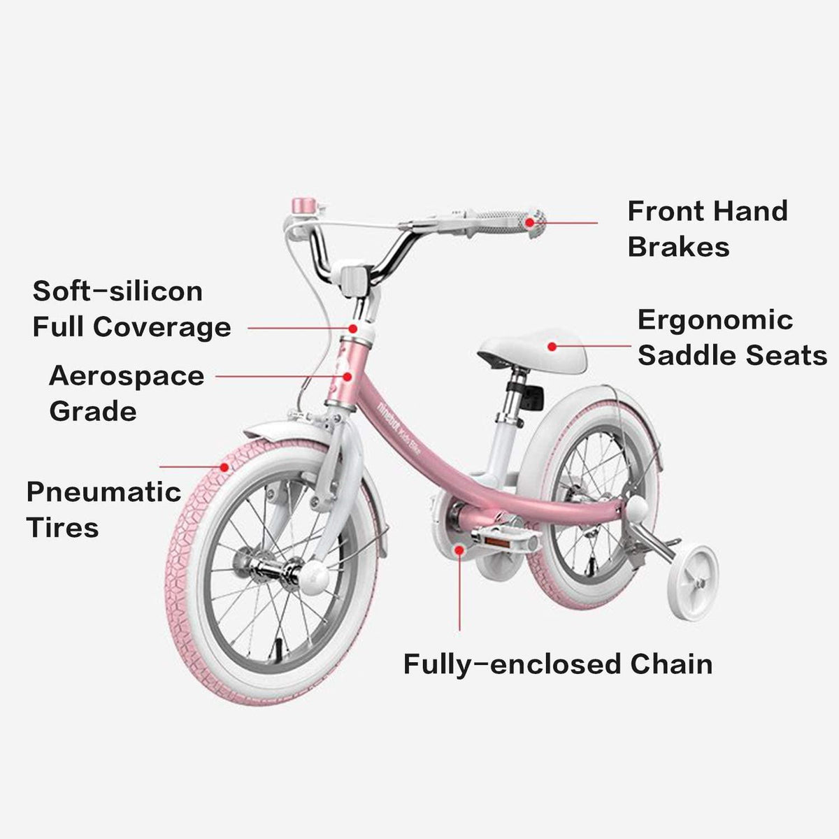 Segway-Ninebot Kids Bicycle 14 In. in Pink with Training Wheels