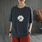 crew neck printed casual simple t-shirt