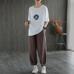 crew neck printed casual simple t-shirt