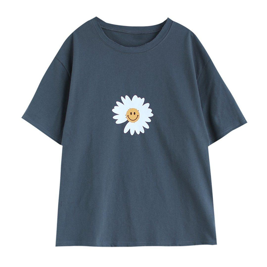 crew neck printed casual simple t-shirt