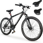 SIRDAR S-900 27 Speed 27.5 inch Mountain Bike Aluminum Alloy and High Carbon Steel with 2 Replaceable Seat, Full Suspension Disc Brake Outdoor Bikes for Men Women