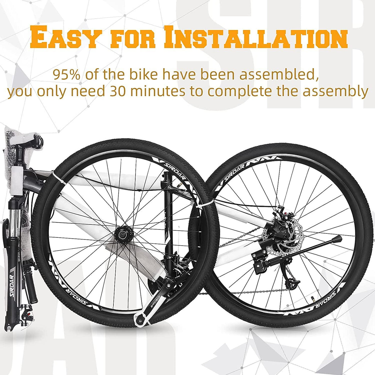 SIRDAR S-900 27 Speed 27.5 inch Mountain Bike Aluminum Alloy and High Carbon Steel with 2 Replaceable Seat, Full Suspension Disc Brake Outdoor Bikes for Men Women