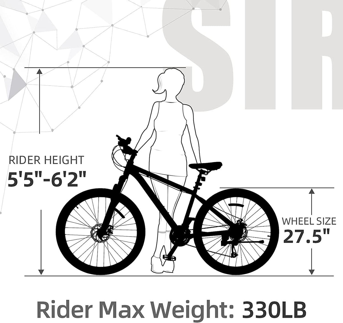 SIRDAR S-900 27 Speed 27.5 inch Mountain Bike Aluminum Alloy and High Carbon Steel with 2 Replaceable Seat, Full Suspension Disc Brake Outdoor Bikes for Men Women