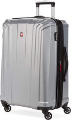 3750 Hardside Expandable Luggage with Spinner Wheels, Silver, Checked-Medium 24-Inch