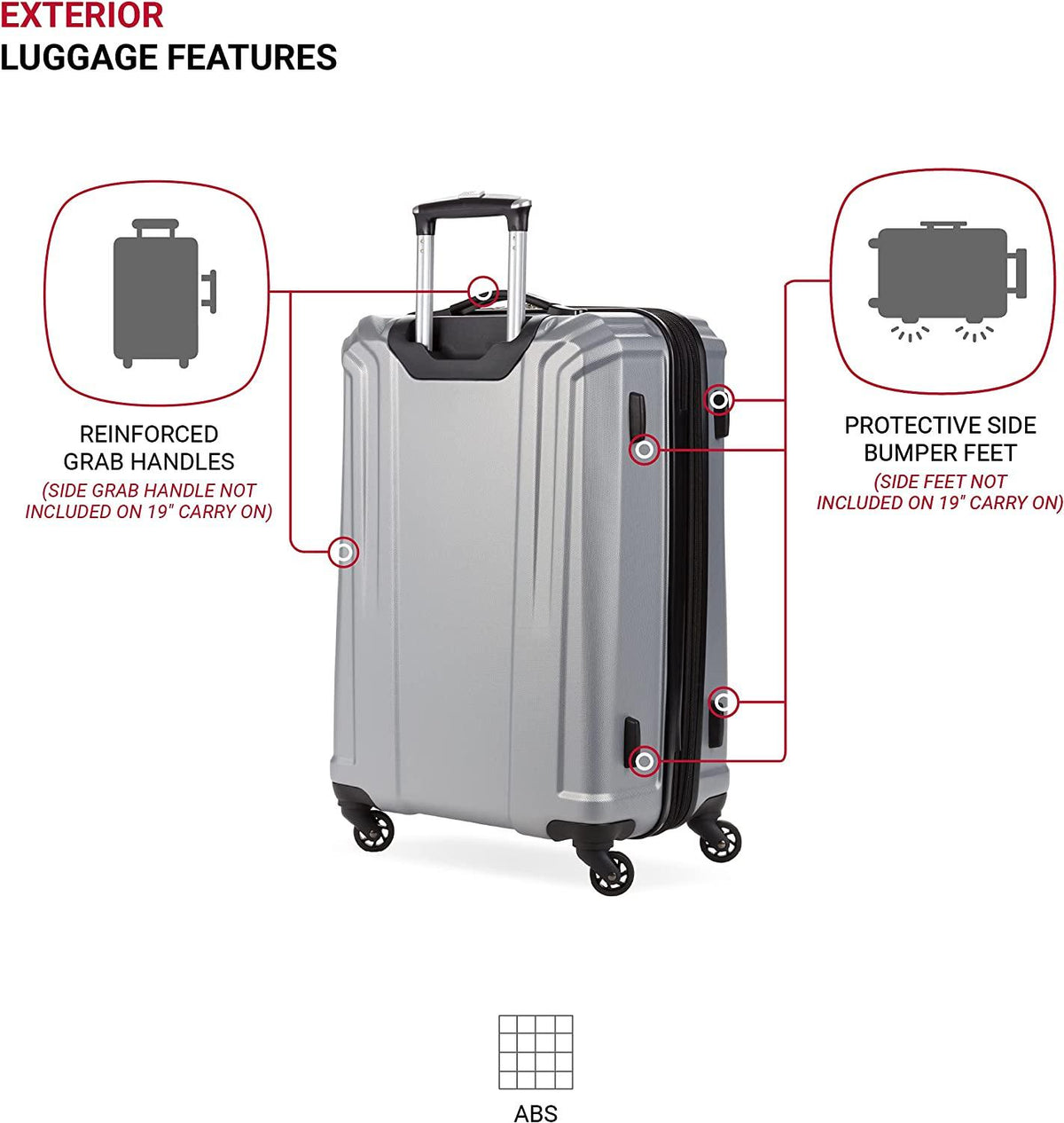3750 Hardside Expandable Luggage with Spinner Wheels, Silver, Checked-Medium 24-Inch