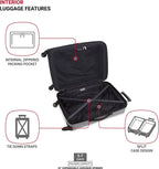 3750 Hardside Expandable Luggage with Spinner Wheels, Silver, Checked-Medium 24-Inch