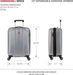 3750 Hardside Expandable Luggage with Spinner Wheels, Silver, Checked-Medium 24-Inch