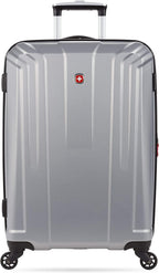 3750 Hardside Expandable Luggage with Spinner Wheels, Silver, Checked-Medium 24-Inch