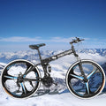26in Mountain Bike, Foldable Mountain Bikes for Men &amp; Women 21 Speed Bicycle Full Suspension MTB Trek Bike with Dual Disc Brakes for Commuting, Racing, Outdoor Exercise Fitness