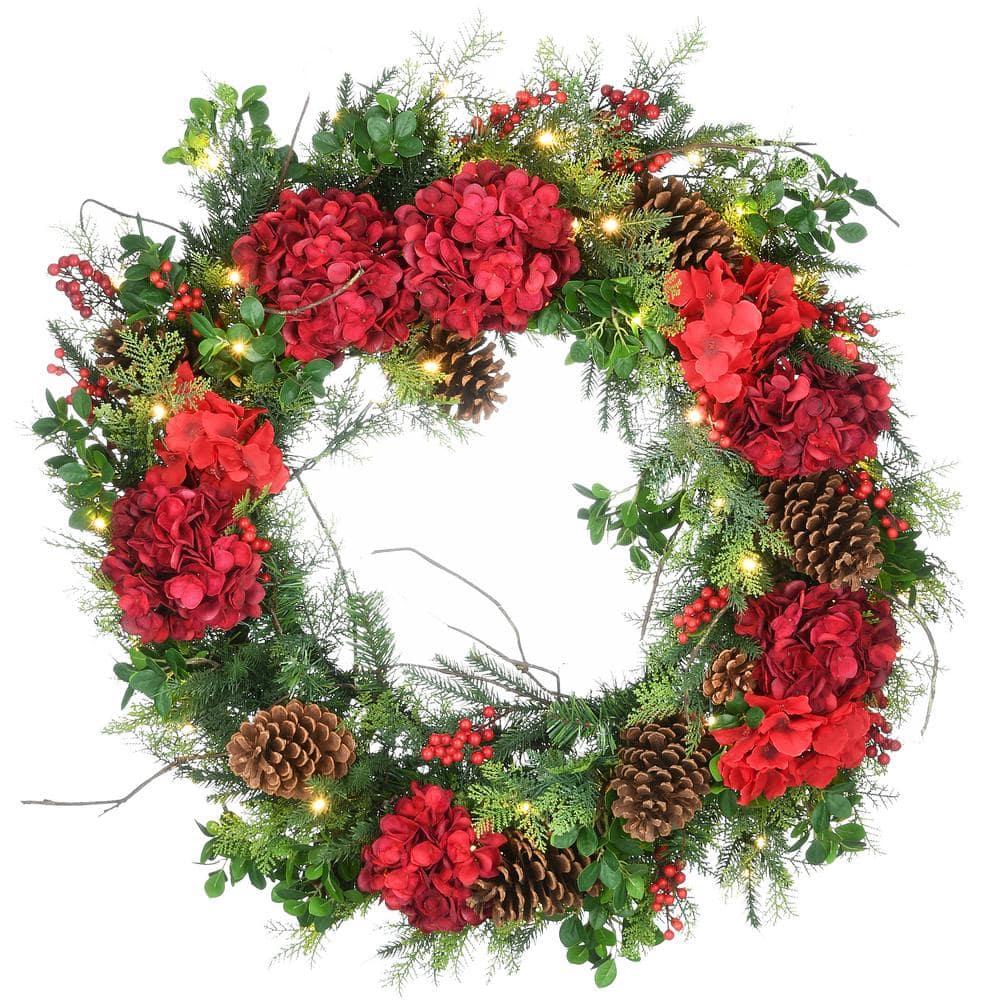 30 in. Decorated Vienna Waltz Artificial Christmas Wreath with LED Lights