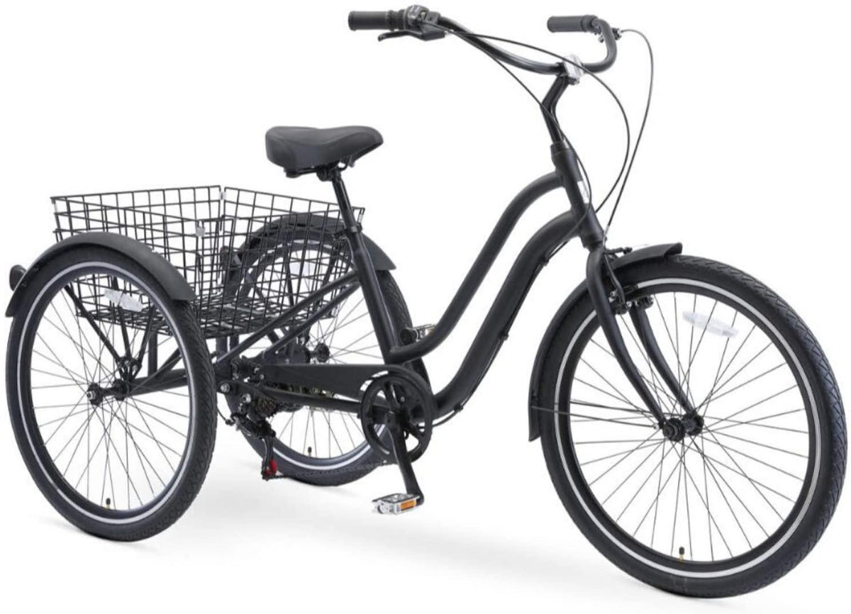 reezero EVRYjourney 26 Inch 7-Speed Hybrid Adult Tricycle with Rear Basket