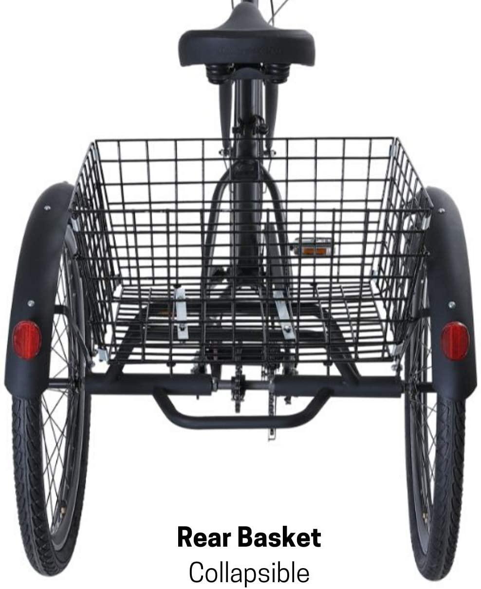 reezero EVRYjourney 26 Inch 7-Speed Hybrid Adult Tricycle with Rear Basket