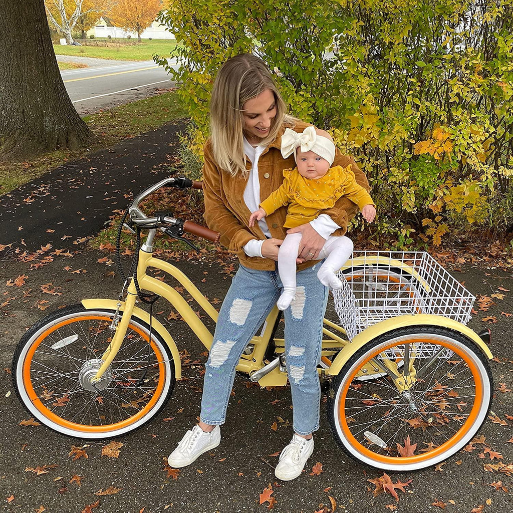 reezero EVRYjourney 26 Inch 7-Speed Hybrid Adult Tricycle with Rear Basket