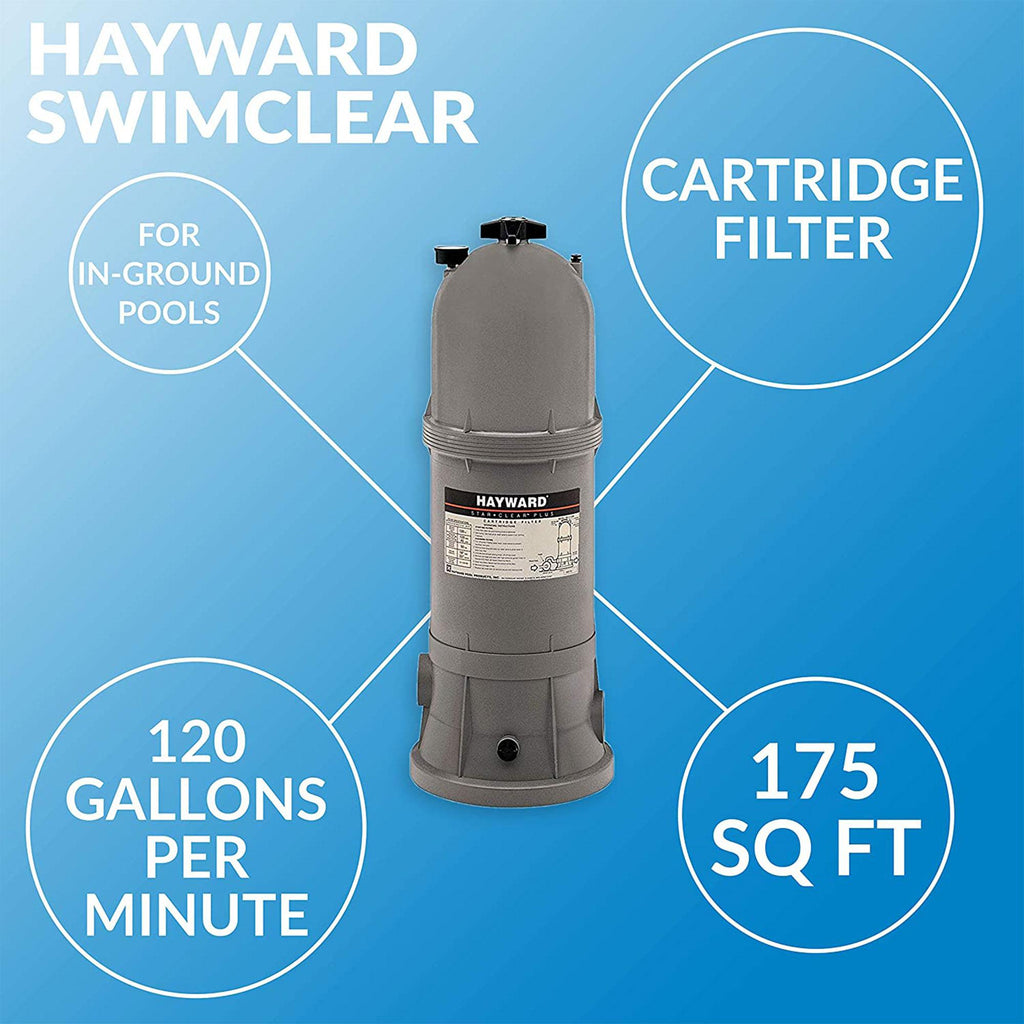 hayward w3c17502 starclear plus 175 square feet inground cartridge pool filter