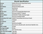 EUROBIKE OBK Lightweight Aluminium Road Bike 700C Wheels Commuter Cycling Bicycle 14 Speed 54cm