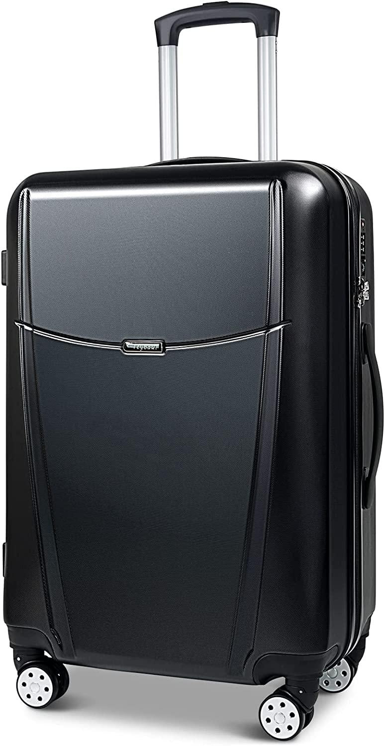 Luggage(only 28'')Suitcase ABS+PC with TSA Lock Spinner Carry on Hardshell Lightweight 20in 24in 28in_ Black, L(28in)_checked large