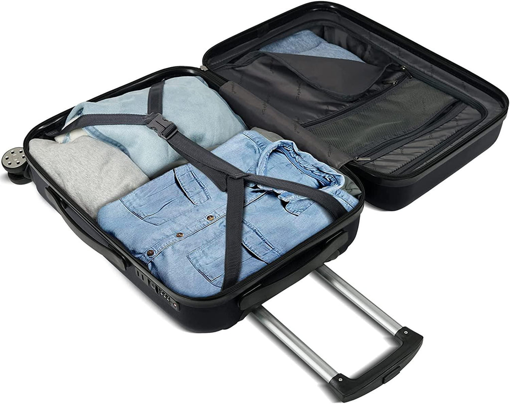 Luggage(only 28'')Suitcase ABS+PC with TSA Lock Spinner Carry on Hardshell Lightweight 20in 24in 28in_ Black, L(28in)_checked large