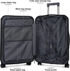 Luggage(only 28'')Suitcase ABS+PC with TSA Lock Spinner Carry on Hardshell Lightweight 20in 24in 28in_ Black, L(28in)_checked large