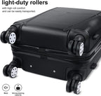 Luggage(only 28'')Suitcase ABS+PC with TSA Lock Spinner Carry on Hardshell Lightweight 20in 24in 28in_ Black, L(28in)_checked large
