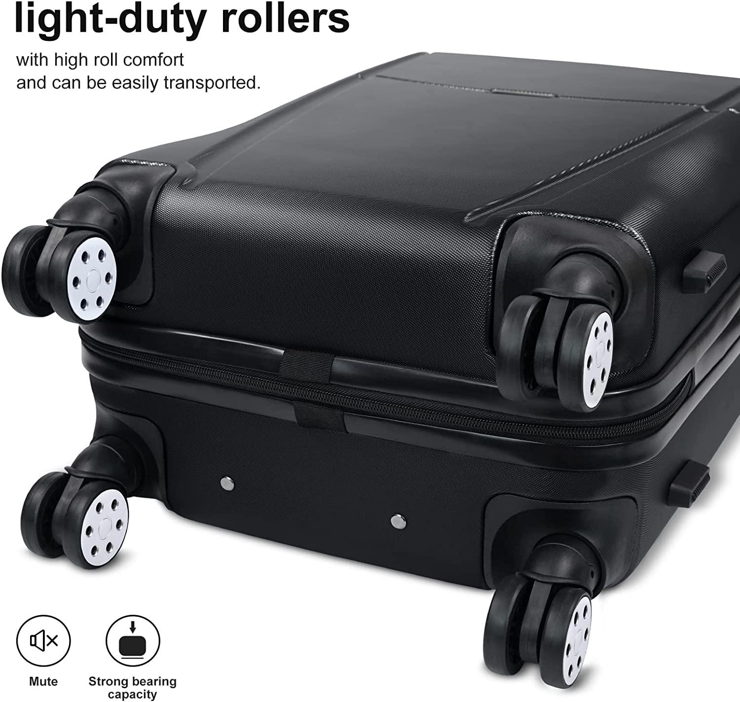 Luggage(only 28'')Suitcase ABS+PC with TSA Lock Spinner Carry on Hardshell Lightweight 20in 24in 28in_ Black, L(28in)_checked large