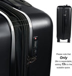 Luggage(only 28'')Suitcase ABS+PC with TSA Lock Spinner Carry on Hardshell Lightweight 20in 24in 28in_ Black, L(28in)_checked large