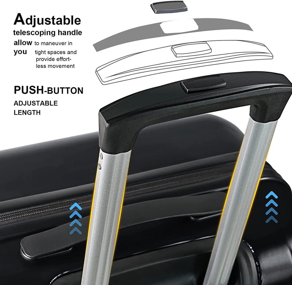 Luggage(only 28'')Suitcase ABS+PC with TSA Lock Spinner Carry on Hardshell Lightweight 20in 24in 28in_ Black, L(28in)_checked large