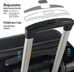 Luggage 3 Piece Set Suitcase Lightweight Hardside Removable-Spinner Wheels with TSA Lock(20',24',28')_Black, 828