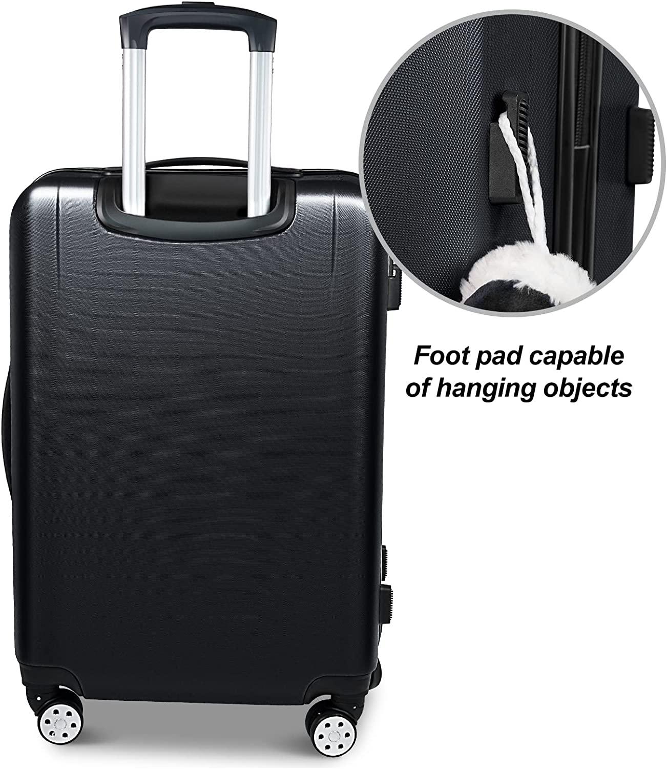 Luggage(only 28'')Suitcase ABS+PC with TSA Lock Spinner Carry on Hardshell Lightweight 20in 24in 28in_ Black, L(28in)_checked large