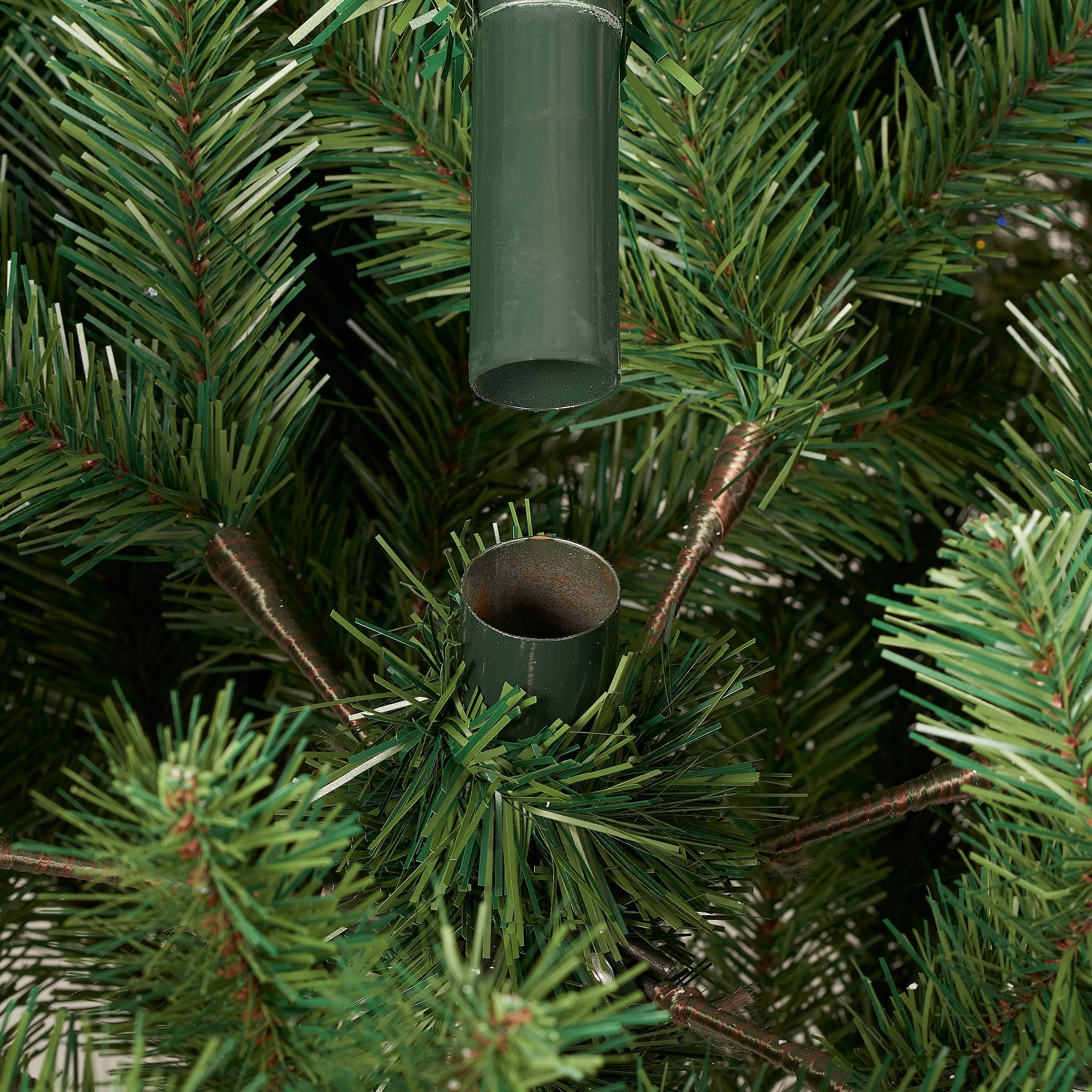 Holiday Time 7.5ft Pre-Lit Glittering Frost Pine Christmas Tree, Green, 7.5', Warm White LED
