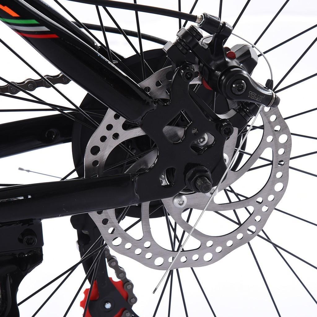 HOMBOM 26 inch Mountain Bike for Adult and Youth,21 Speed Carbon Steel Mountain Bike,Full Suspension Disc Brake Outdoor Bikes for Men Women Black