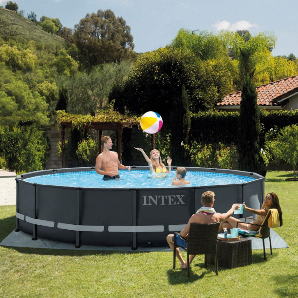 26309ST 14 Foot x 42 Inch Ultra XTR Frame Round Above Ground Swimming Pool with Liner, Ladder, Filter Cartridge Pump,