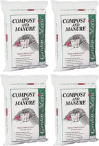 michigan peat 5240 outdoor lawn garden compost and manure blend for fertilizing soil amendment in planters, raised beds, &amp; more, 40 pound bag (4 pack)