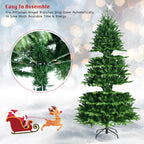 Costway 6FT Pre-Lit Hinged Christmas Tree 1664 PE &amp; PVC Tips w/ 310 Lights &amp; Foot Switch