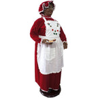 58 in. Dancing Christmas African American Mrs. Claus with Apron and Cookies